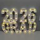 Graduation Decorations GRAD 2026 Light up Numbers Class of 2026 Decorations College Preschool Kindergarten High School Grad Party Decor Centerpieces LED Letters Sign Tables Wall Decor