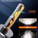 SEALIGHT H1 Light Bulbs 40000LM 6500K Cool White 1:1 Design 50000+ Lifespan, 3 Mins Installation, Pack of 2