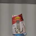 Command Large Double Bathroom Wall Hook, Damage-Free Hanging with Adhesive Strip, Great for Hanging Bath Towels, 1 Satin Nickel Wall Hook and 1 Water-Resistant Strip, Holds up to 4 lb