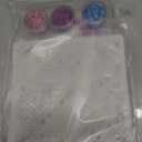 Mermaid Scale Stencil Set 9 Pieces Reusable Mermaid Face Makeup Stencils Fish Scale Templates, 3 Bottles Glitter and 4 Pcs Eye Makeup Brushes - Women Girl Cute Make Up DIY Tool Set