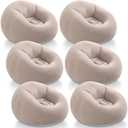 Realspring Inflatable Bean Bag Chairs Outdoor Blow up Camping Chairs Inflatable Lazy Sofa Folding Portable Bean Bag Loungers Couch for Adults Kids(Coffee,6 Pcs)