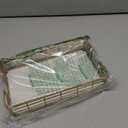 Wican Marble Guest Towel Holder Tray for Bathroom, Napkins Holder for Powder Room Dinning Table Wooden Basket for Disposable Paper Hand Towels Gold and Marble White (9.06 x 5.51 x 2.56 inchs)