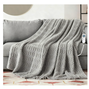 Heated Blanket Electric King, 90"X100" Waffle Heating Blanket with 12 Heat Levels, Fast Heating Blanket with 1-12 Timer Settings, Overheat Protection with ETL & FCC for Home Office -Orange