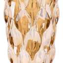 Amber Glass Vase, Thickened Cylindrical, Modern Boho Style, Handmade Decorative Flower Vase for Centerpiece Dining Table, Wedding, Holiday Party, 11.6 Inches Tall