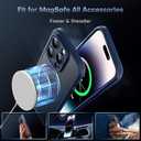 TOCOL Magnetic for iPhone 12 Pro Max Case, Upgraded Full Camera Protection, Compatible with Magsafe, Drop Protection, Translucent Matte Back Bumper Phone Cover 6.7-InchDark Blue