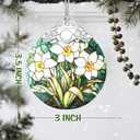 6 x Christmas Ornaments: Stained Glass-Style December Birth Flower Ornament  Christmas Tree Decorations, Holiday Party Gifts, Mother's Day & Birthday Gifts for Women, Mom & Grandma | Birth Flower Gift (July)