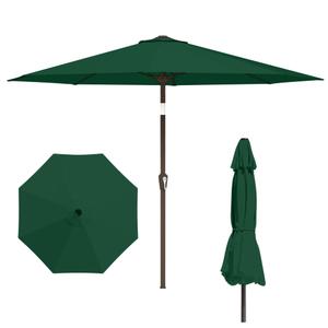 Tobeos 11FT Patio Umbrella, Outdoor Umbrella with with 8 Sturdy Fiberglass Ribs,Market Table Umbrella with Push Button Tilt and Crank,Suit for Backyard,Garden,Pool,Deck(Dark Green)