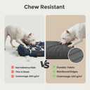 Sytopia 47 Inch Indestructible Dog Bed for Aggressive Chewers, Chew Proof Durable Outdoor Canvas Pet Crate Mat with Waterproof Washable Removable Cover, Indoor Patio Pet Pad for Crate, Dark Grey