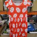 Hawaiian Luau Girls Dress Red Ruffled Tropical Leaf Skirt with Glasses, (120cm or 5T - 6T)