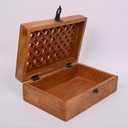Samhita Mango Wood Decorative Wooden Box with Hinged Lid in Jali Carvings Used as Storage Box Christmas Gifts Items (9" x 6" x 3')