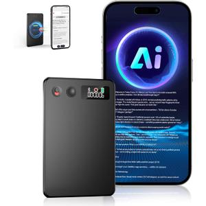 AI Voice Recorder, Audio Activated Recorder with Playback, App Control, Transcribe & Summarize with AI Technology, 190 Languages, 64GB Memory, Suitable for Lectures, Learning, Meetings, Calls (Black)