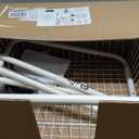 Rectangular Laundry Hamper Basket Butler Cart with Wheels and Hanging Rack, White