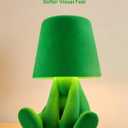 Modern Table Lamp for Youth: Rechargeable Cute Light for Kids Child Teen - Gift for Birthday Christmas Halloween Easter (Green)