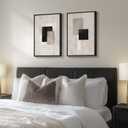 Framed Modern Black Beige Abstract Canvas Wall Art Decor Set of 2, 16x24 In, 16" W x 24" H x 2Pcs