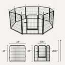 Amazon Basics Dog Playpen, 8 Panels Metal Fence with Door, Foldable for Indoor and Outdoor Use, Suitable for Small to Medium Sized Dogs, 24 Inch Height, Black