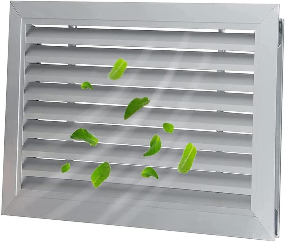 lesolar Door Air Vent Grille 20 x 12 Inch Door Louver Vent Two Sided Ventilation Cover Aluminum Door Air Vent for Exterior Interior Doors Overflow Ventilation Grill Wall Vent for Bathroom Side Wall