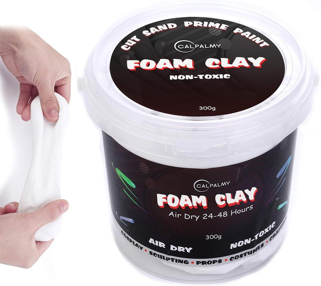 Moldable Cosplay Foam Clay (White)  High Density and Hiqh Quality for Intricate Designs | Air Dries to Perfection for Cutting with a Knife or Rotary Tool, Sanding or Shaping (300g)