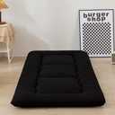 MAXYOYO Cot Mattress Black Floor Bed, 4" Japanese Floor Mattress Futon Mattress Narrow Twin Mattress Single Bed Mattress Floor Mattress for Adults, Foldable Roll Up Camping Cot Mattress