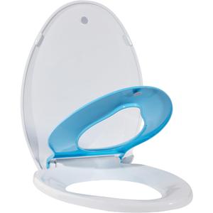 Toilet Seat with Toddler Seat Elongated  Potty Training Toilet Seat Cover for Kids and Adults, Built-in Child Seat for Easy Training, Durable PP Material, Blue
