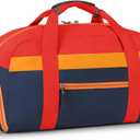 WOOMADA Travel Duffle Bag, Weekend Bag with Wet Pocket & Trolley Sleeve, Overnight Duffel(red&dark blue)