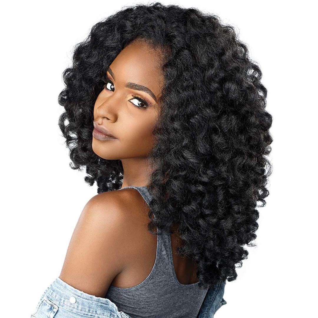 Sensationnel Half Wig Instant Weave Curls Kinks N Co Money Maker (1B)