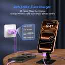 USB C Wall Fast Charger Block, 40W 4-Port Type C Chargers Fast Charging Blocks PD Power Charger Adapter+QC 3.0 USB Multiport Charger Brick for Phone 17/16/15/14/13/12 Pro Max, i-Pad, Galaxy S25-2Pack