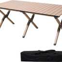 Folding Camping Table, Portable Carbon Steel Low Picnic Table for Outdoor BBQ, Beach & Tailgating, Heavy Duty 47.2" L x 26.1" W, with Carrying Bag