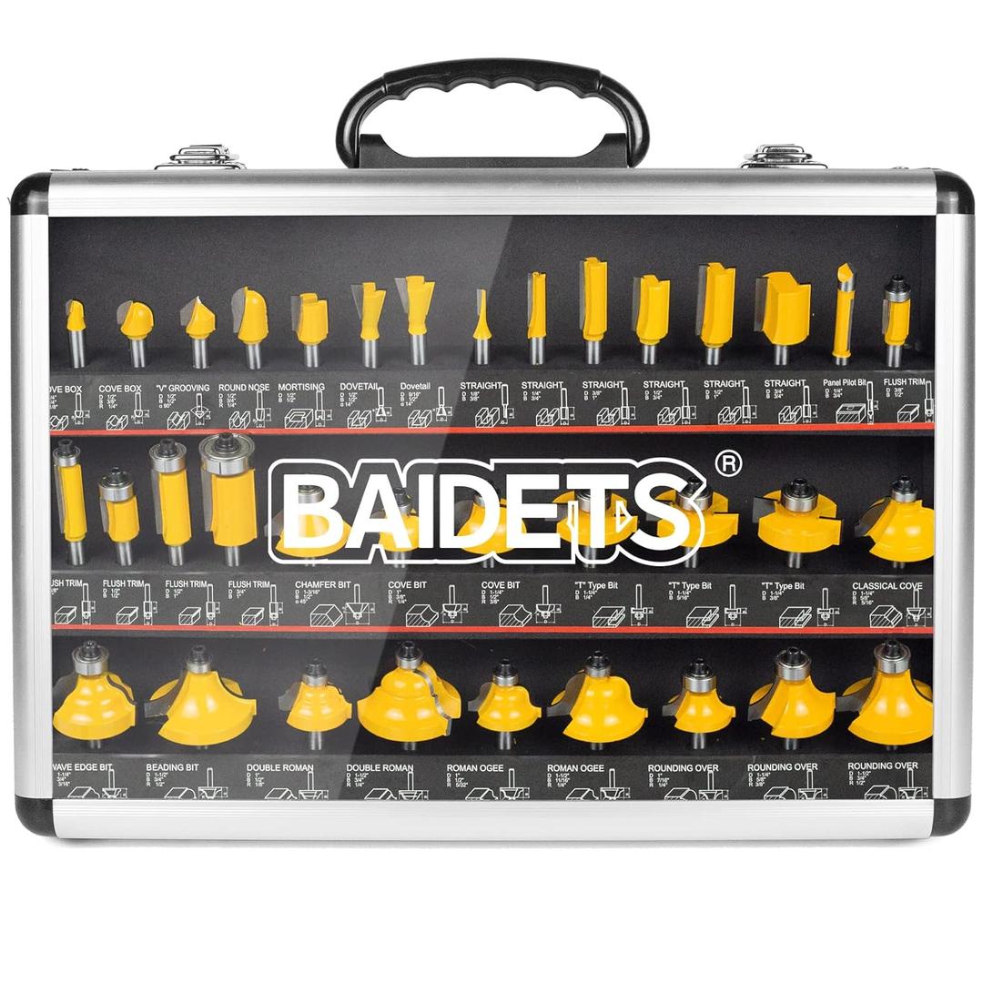 Router Bits 1/4 Inch Shank - BAIDETS 35Pcs 1/4" Router Bit Set for Professional and Beginners Carpenter Woodworking Projects