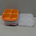 6 Pack Meal Prep Containers, 4 Compartment Bento Snack Boxes, Reusable Divided Lunch Box Containers for Adults, Kids, Toddlers, Travel, Work, School