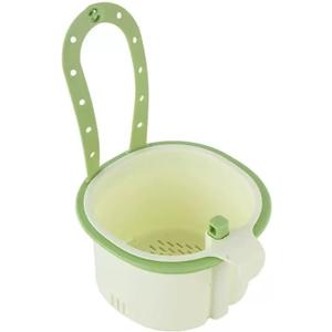 Hanging Sink Strainer Basket with Openable Bottom Cover, Kitchen Faucet Hanging Strainer, Press Automatic Dumping Basket (Green)