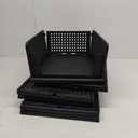 Pinkpum 6 Pack Closet Organizers Storage Box, Stackable Plastic Drawer Basket for Clothing, Stackable Storage Bins Shelf Storage Container for Closet Wardrobe Bedroom Bathroom Office Black