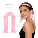 Curling Tie New Hair Curlers to Sleep in, Heatless Curls Overnight Headband, Soft Ribbon Wrap for Long Hair, Perfect Natural Curls Bouncy Curly Hairstyle Hair Suitable for All Hairs Types (Pink)