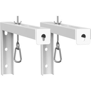 WALI Universal Projector Screen Ceiling Mount, Wall Hanging Mount L-Brackets, 12 inch Adjustable Extension with Hook Kit, Perfect Projector Screen Placement Hold up to 80 lbs (PSM001XL-W), White