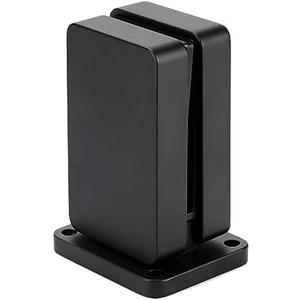 3TO Glass Railing Clamp - Black Railing Spigot Heavy Duty Square Modern Design for Glass Panels and Deck Railings with Base Cover 2pcs (1, Matte Black) 