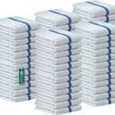 Bar Mop Blue Stripe 10lbs 16x19 Pack of 60 100% Cotton Double Stitched Route Ready Absorbent Kitchen Towel Dish Towels and Dishcloths Towels Sets Washcloth Kitchen Towels