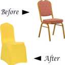 Dimatic 20 PCS Yellow Spandex Chair Covers Dining Room Stretch Chair Covers Protector for Living Room Banquet Wedding Party Dining Decoration (Yellow)