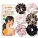 Yanibest Satin Scrunchies - Multicolored Soft Hair Ties Ponytail Holders, No Damage Hair Accessories for Women Girls 6 Pcs, Classic