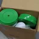 Sieral 30 Pcs Soccer Cups with Straws and Lids 16 oz Football Cups White Green Plastic Tumblers Reusable Iced Coffee Travel Mug for Sport Theme Party Supplies Decorations