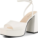 Modatope Platform Heels for Women Platform Sandals Womens Chunky Heel Open Toe Pumps Ankle Strap Womens Wedding Party Pumps Shoes, Size 6.5