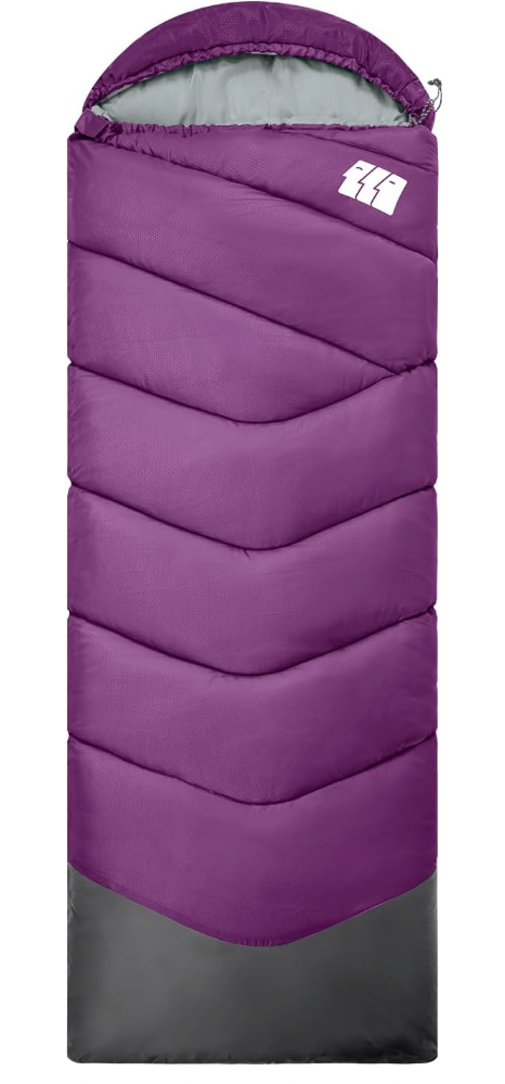 Sleeping Bags for Adults Cold Weather,Portable, Waterproof,Lightweight Sleeping Bag for Tall Girls Boys with Compression Sack for Warm Camping, Hiking, Outdoor & Indoor (3lb-Purple)