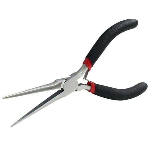 Auvotuis 14.5cm/5.7" Extra Long Needle Nose Pliers, Precision Wire Plier Repair Tool, Flush Cutting Pliers, Stripper Hand Jewellery Making Tool