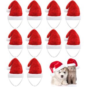 10 Pcs Dog Cat Pet Santa Hat Christmas Pet Costumes Santa Hat Pet Christmas Photo Props for Puppy Kitten Small Cats Dog