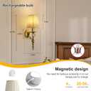 Wireless Lights for Wall Indoor Set of 2, Rechargeable LED Wall Lamps with Remote Control, 15 RGB Colors Cordless Lighting for Bedroom Living Room Hallway Fireplace