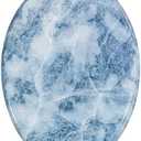 Angol Shiold Elongated Toilet Seat Molded Wood Toilet Seat with Quietly Close and Quick Release Hinges, Easy to Install also Easy to Clean (Elongated, Blue Marble)