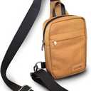 Mini Crossbody Sling Bag, Small Shoulder Backpack, Left & Right Reversible, Brown