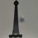 2 Pack 15 Inch Heavy-Duty T-Shape Strap Hinge with Screw Black Powder Coated Wrought Iron Spade Tip Strap Door Gate Hinges for Shed Barn Fence Blind Shutter Wood Frame Doors