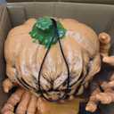 6 Feet Hanging Pumpkin Ghost with Red Glowing Eyes and Bendable Arms