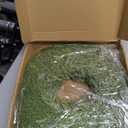 Christmas Placemats Set of 6 Round Greenery Place Mats Xmas Circular Artificial Wreath Dining Table Decor Winter Fake Plants Branches Mats for Kitchen Accessories (Pine Needles)