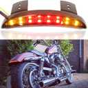 Motorcycle Chopped Rear Fender Edge LED Brake License Plate Tail Light Stop Running Light Turn Signal Lamp Compatible with Harley Sportster XL883N 1200N XL1200V XL1200X (Smoke Lens)