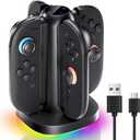 4-in-1 Charging Dock for Switch 2 Joycons, Fast Charger Dock Stand for Nintendo Switch 2 2025 Joycons,RGB Lighting &Type-C Fast Charging (Black)